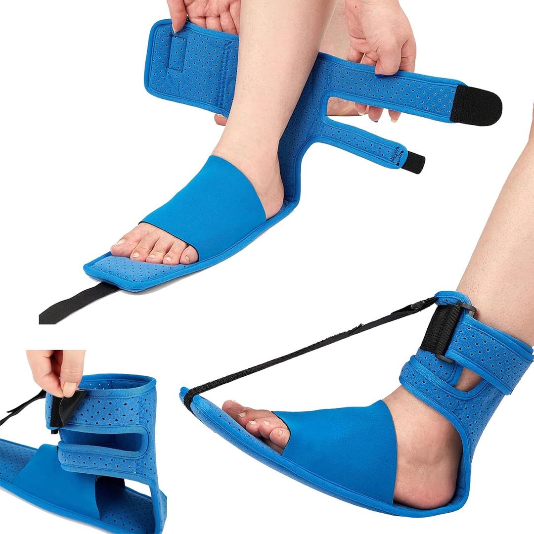 Lafeet Plantar Fasciitis Night Splint Brace For Achilles Tendonitis Relief - Foot Splints For Plantar Fasciitis Adjustable Straps For Heel Spur Pain, Day & Night Use