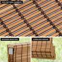 LazBlinds No Drill Bamboo Roman Shades, 27" W x 48" H, Malay Umber