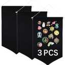 3 PCS Canvas Banners Wall Hanging Brooch Jewelry Storage Case Stand Enamel Pin Display, Sublimation blank Banner,Holder Earrings Necklace Pin Collection Organizer