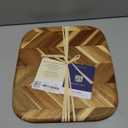 Madeira by Architec Acacia Cutting Board with Herringbone Design, 12.5x14.5-Inch, Brown