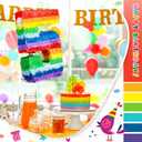 Sratte Rainbow Number Piata Multicolor Piata Small Birthday Party with Blindfold Stick and Confetti for Birthday Anniversary Cinco De Mayo Fiesta Party Decor(Number 5)