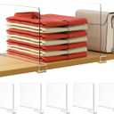 HBlife 5 Pack Clear Shelf Dividers, Vertical Purse Organizer for Closet Perfect for Sweater, Shirts, Handbags in Bedroom and Kitchen, Adjustable Acrylic Bookshelf for Organization