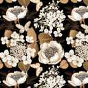 Abyssaly Vintage Floral Peel and Stick Wallpaper, Black and Gold Leaf Wallpaper, Self Adhesive Dark Floral Contact Paper Vinyl for Bedroom Bathroom Cabinets Drawers Decor 17.3" x 393.7"