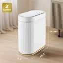 SYNCVIBE Bathroom Trash Can with Lid Automatic 2 Gallon Motion Sensor Garbage Bin, 7.5 Liter Smart Trash Bin Bathroom Decor, Plastic Garbage Can, Narrow Trash Can for Bedroom, Office, Living Room