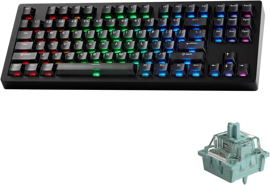 MONSGEEK M3 V5 HE Rapid Trigger Gaming Keyboard Quick Release Aluminum Mechanical Keyboard, Black Transparent AstroAim Magnetic Switch