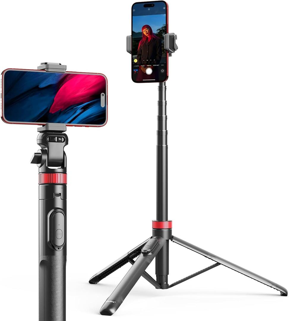 Eicaus 72'' Phone Tripod - Upgraded, Stable, and Portable Tripod for iPhone 15/14/13, Android, Cameras and Action Cameras (Black)
