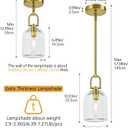 Modern Gold Pendant Lights Kitchen Island Ceiling Chandelier Indoor Thick Crystal Hanging Light Fixtures for Kitchen Living Room Dining Room Bedroom3Pack