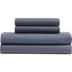 Calvin Klein - Twin XL Sheet Set, Cotton Blend Bed Sheets with Pillowcases, Cooling and Breathable, Wrinkle-Resistant Fabric, Deep Pocket Fitted Sheet, Blue