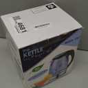 Megachef Stainless Steel Light Up Tea Kettle, 1.7L, Clear Glass (1.8 Quarts)