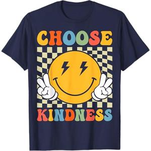 Choose Kindness Retro Groovy Be Kind Inspirational Kids T-Shirt, Size: XS