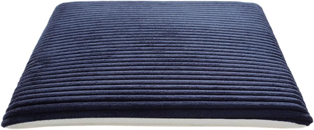 Square Non Slip Chair Cushions Corduroy Memory Foam Chair Cushion Kitchen Chair Pads Washable Ergonomic Seat Pad for Office, Home, Car (Navy Blue, 15" X 15")