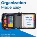 Case-it Mighty Zip Tab School Zipper Binder | 3-Inch O-Rings, 600-Sheet Capacity, 5-Subject Expanding File Folder, Multiple Pockets & Storage Organizer, Shoulder Strap | D-146 Jet Black
