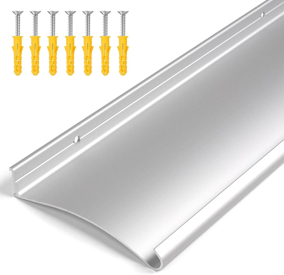 4" Extra-Wide Door Rain Drip Guard, 52" L Heavy Duty Aluminum Thickened Window Door Rain Deflector, Door Drip Cap, 0.8" Height Overhead Drip Edge (Silver)