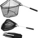 RESTCLOUD Fishing Landing Net with Telescoping Pole Handle, Fishing net Freshwater for Kids Men Women, Extend to 40-63 Inches