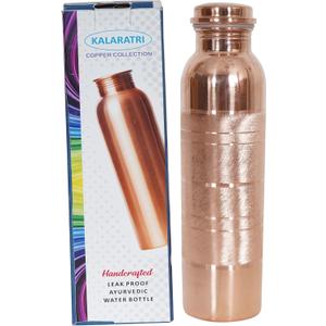 Pure Copper Water Bottle 34 Oz Copper Water Bottle - Leak Proof (34 Oz) (With Pitambari Powder)