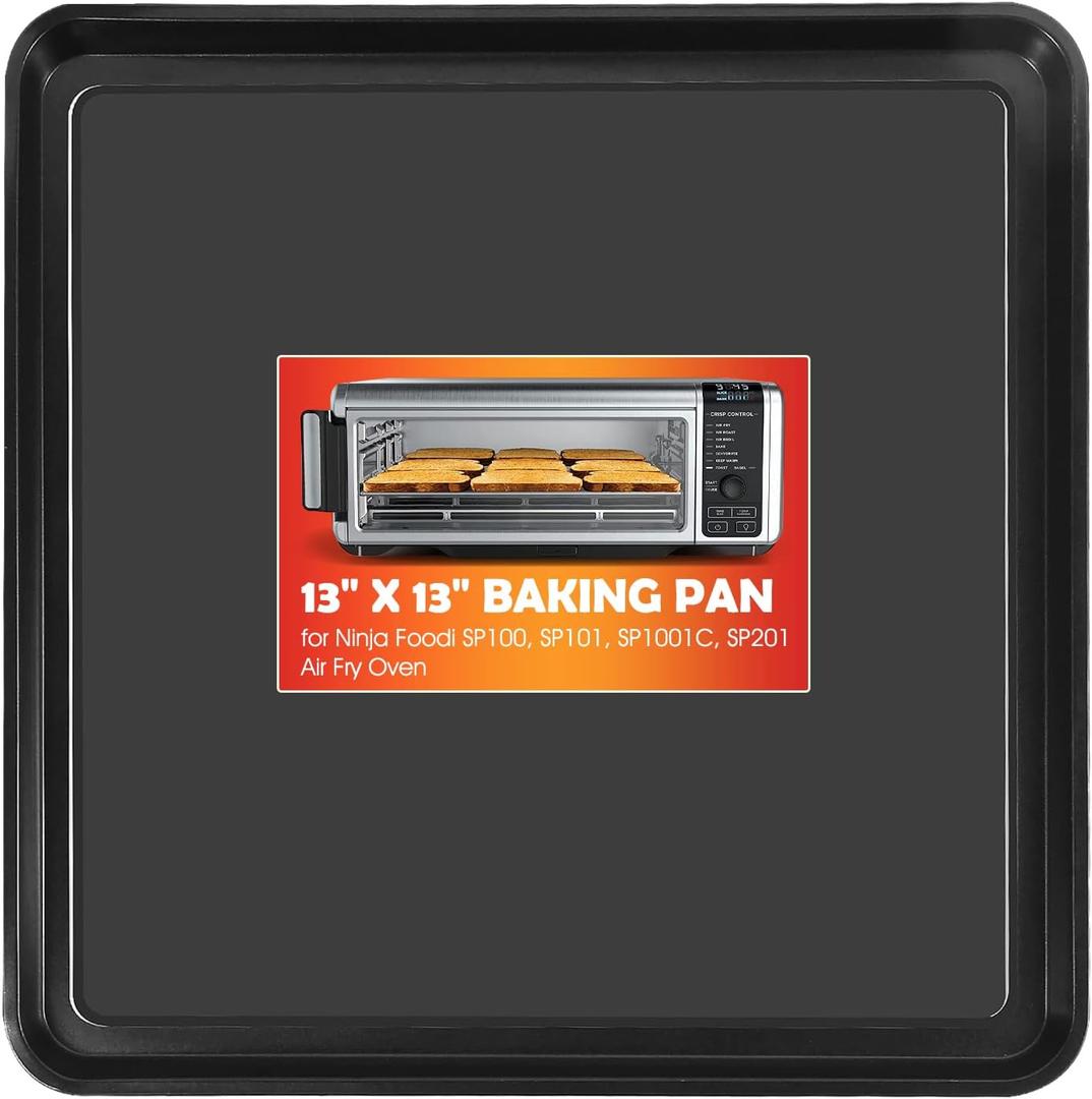 13"  13" Nonstick Baking Sheet, Replacement Baking Pan for Ninja SP100, SP101, SP1001C, SP201 Foodi Air Fry Oven, Baking Tray for Ninja Foodi 8-in-1 Air Fry Oven (Black)