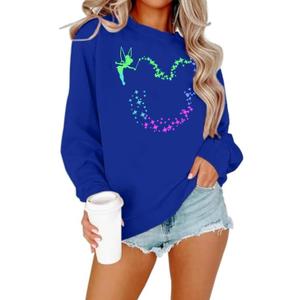Magical Sweatshirt Women Crewneck Magic Kingdom Shirt Family Holiday Long Sleeve Pullover Tops (Medium, Blue)