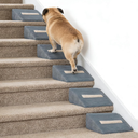 Foam Dog Ramp for Stairs, Low-Impact Climbing Dog Stairs for Senior Dogs
5.1"H, 6 Pack, 40D High-Density Foam Won't Collapse, Protects Joints, Anti-Slip & Self-Sticky Pads, Washable Cover, Grey