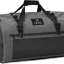 BORLENI Waterproof Motorcycle Dry Duffel Bag Luggage Tail Bag with Large Storage Space,Roll Top Closure, Shoulder Straps, Inner Pocket and Mesh Pocket for Motorcycling Travel Camping (Grey,50L)