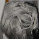 MINLEE Silver Gray Wig with Bangs for Women 14 Inch Short Bob Wavy Curly Wig Gray Hair Wigs Heat Resistant Synthetic Wigs