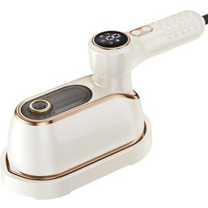 Travel Steamer Iron for Clothes, 1200W Portable Handheld Steamer Iron 4Mode with LCD Display 10S Fast Heating 180 Swivel Handle Powerful Wrinkle Remover, Garment Steamer for Home, Dorm, Travel, White