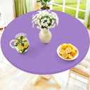 Moosfor Spandex Round Tablecloth, Fitted Table Cloth for 42"-50" Tables | Elastic Outdoor Picnic Table Cover, Circle Stretch Waterproof Table cloths for Patio, Dining, Kitchen, Lavender Purple