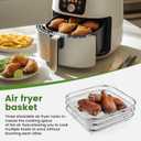 Square Air Fryer Rack Compatible with 6-8 QT Air Fryer,3pcs Stackable Stainless Steel Dehydrator Rack, Square Air Fryer Accessories for Cosori, Instant Vortex, Chefman Airfryer, Ninja Foodi Grill