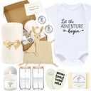 14PCS Baby Shower Gifts,New Mom Gifts for Women & Newborn Baby Gifts, Top Pregnancy Gifts for New Parents Gender Reveal Gifts, Expecting Parents to Be, New Mom Care Package After Baby (White)