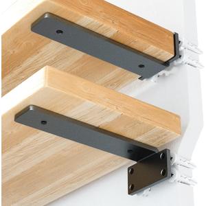 Rustic Industrial Heavy Duty Shelf Brackets - 10 Inch Thick, 6 Pack Floating Hidden Brackets with Modern Iron Finish