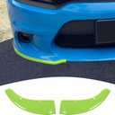 for Charger Front Bumper Lip Splitter Protector Cover Trim for 2015-2023 Dodge Charger Green Exterior Accessories 2pcs, Not for SXT/Widebody