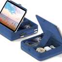 KDD Tablet Pillow Stand with Storage, Foldable iPad Holder for Lap, Desk and Bed, Angle Adjustable Soft Pad Dock with Stylus Mount Compatible with iPad Pro, Air, mini, Book, Phone and Tablet (4-13")