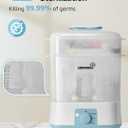 Grownsy Adjustable 4 in 1 Large Bottle Sterilizer and Dryer, 8 Bottles Capacity,Electric Steam Baby Bottle Sterilizer, Sanitizer for Baby Bottles & Pacifiers, Breast Pump Parts Blue