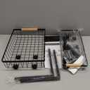 Kitstorack Under Sink Organizer, 2 Tier Under the Sink Storage, Slide out Pull out Cabinet Organizer Shelf, Metal Sliding Drawer for Kitchen Bathroom Pantry Closet Organization Rack, Black, 1 Pack