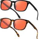 SODQW Gaming Blue Light Blocking Glasses for Men Women Reduce Eyestrain Orange Aviator Eyeglasses for Computer TV