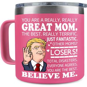 2 x Christmas Mom Gifts From Daughter, Son - Mom Mug - Birthday, Christmas Gift Ideas for Moms, Wife - Gifts For Moms, Mother, Mama From Kids - 14 Oz Stainless Steel Coffee Mug