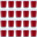 20 Packs Red Votive Candles with Clear Glass Holder, 1.8 Oz Unscented Soy Wax Candle for Home Decoration