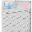 Jay Franco Kids Sheet Set with Fitted, Flat Sheets & Pillow Cover - Ultra-Soft Bedding with Pillowcase for Room Decor, Grey - Messi, 4 Piece Queen