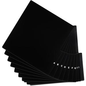 Marspark 26 Pcs Vinyl Album Divider A-z Record Divider DVD Cd File Alphabet Record Organizer with Alphabetical Tab Album Storage Holder for Vinyl LP, Label on Double Side(Black,Longer Tabs)