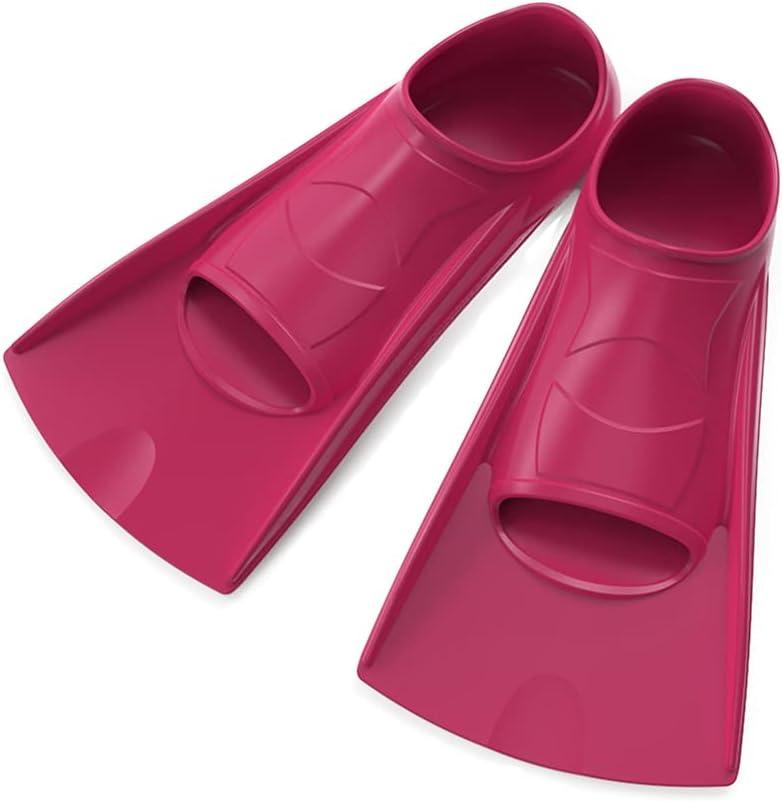 Silicone Professional Scuba Diving Fins Short Men Women Snorkel Swimming Fins Kids Flippers Equipment Set (Color : Red Size : S)