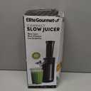 Elite Gourmet EJX600 Mini Compact Small Space-Saving Masticating Slow Juicer Cold Press Juice Extractor, Nutrient and Vitamin Dense, BPA-Free Tritan, Easy to Clean, 16 oz Juice Cup, Charcoal Grey