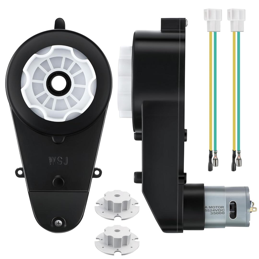 2PCS 24V 35000RPM High Speed Motor Gearbox Replacement for Kids Ride On Toy Electric Car Wheel 18V-24V Conversion Kit RS555 Drive Engine with 2 Couplers
