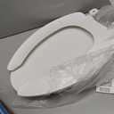 BEMIS 175 Commercial Open Front Plastic Toilet Seat, Heavy Duty Industrial Seat with Lid, Elongated, White