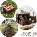 ZOOFOX Set of 3 Nesting Wooden Crates, Rustic Wood Basket with Handles, Decorative Farmhouse Wooden Storage Container Boxes for Party, Office, Bedroom, Kitchen and Closet