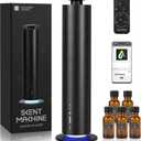 JEKAL Waterless Scent Diffuser Starter Kit with 5 Oils - Smart APP Cold Air Scent Machine, Up to 2000 Sq Ft for Homes Offices Hotels Spas - Quiet Essential Oil Diffuser 8H Battery 3-Color Light, Black