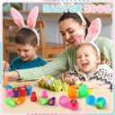 48 Pcs Easter Eggs Filled Assorted Stamps for Kids Gifts Easter Basket Stuffers Plastic Easter Eggs Toys and Treats for Kids Easter Egg Hunt Supplies Goodie Bag Stuffers Easter Party Favors