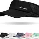 Sports Sun Visor for Men & Women Breathable Mesh, Stretchy Foldable Cooling Visor Hat for Running, Golf, Tennis, Hiking (Black)