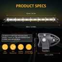 Zmoon 12 Inch LED Light Bar, 144W Spot Flood Combo Beam Light Bar, 8000 lm 6500K White, IP67 Waterproof Offroad Light Bars for Trucks, SUVs, Jeeps, ATVs, Boats, 2-Pack