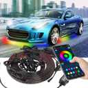 OPP ULITE Car Underglow Light Strip Dream Chasing Color, Upgraded Silicone Material, 212 Modes, 360pcs Led, APP Control Underbody Lights, 90x120x90, 6PC Pack