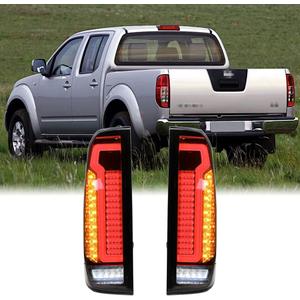 Dreamseek LED Tail Light Assembly Compatible with Nissan Frontier D40 2005-2021 Rear Brake Lamp Taillight w/Dynamic Sequential Turn Signal Smoke Lens