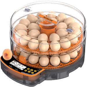 48 Egg Incubator - Smart Incubators for Hatching Chicken Eggs with Temperature & Humidity Control, Egg Candler, Auto Egg Turner, and Abnormal Alarm